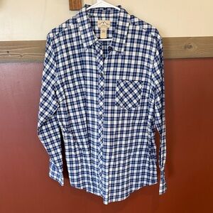 Classic Blue and White Plaid Men's Shirt